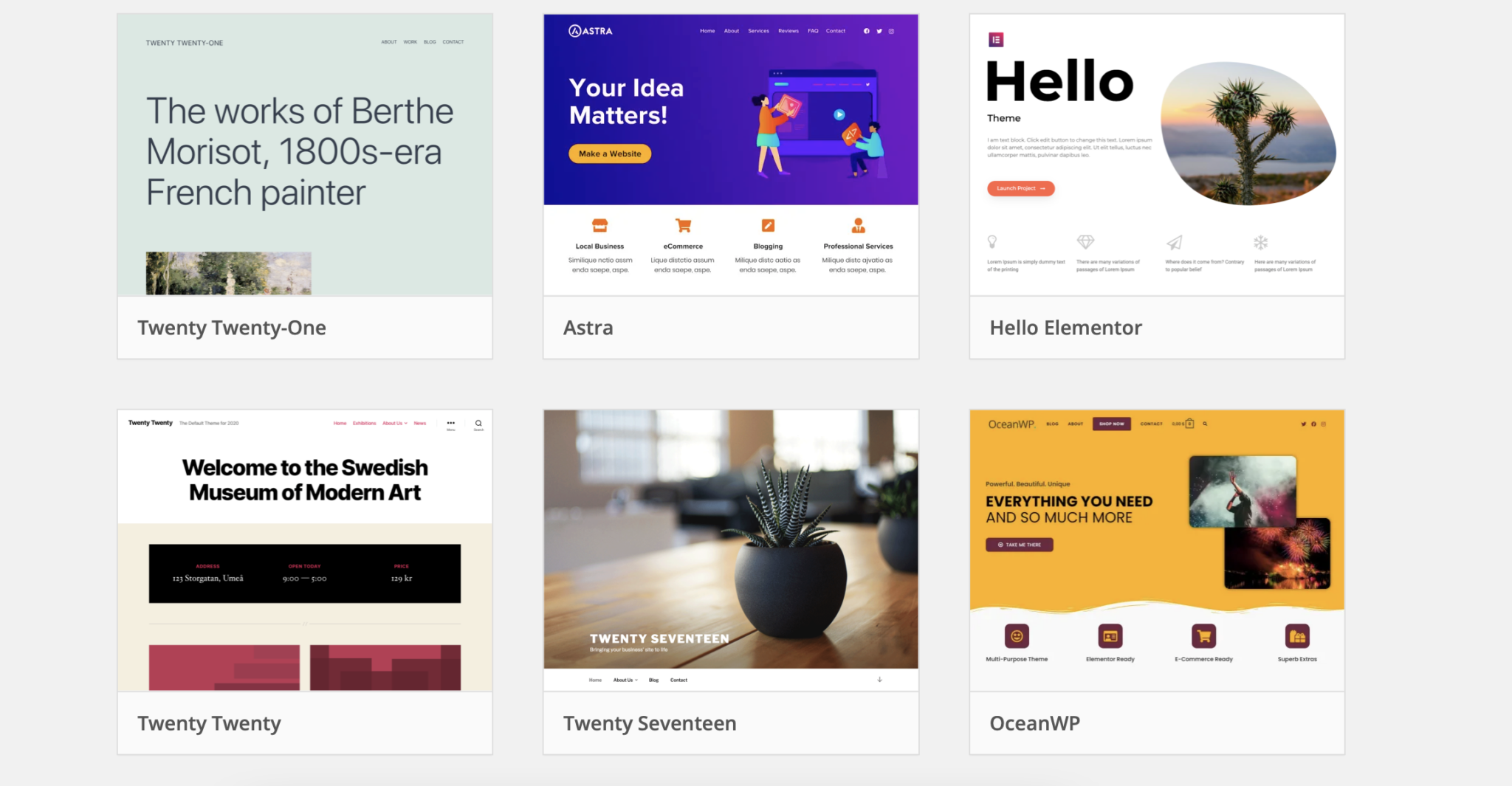 Wordpress Templates kostenlos Überblick kostenloser Designs