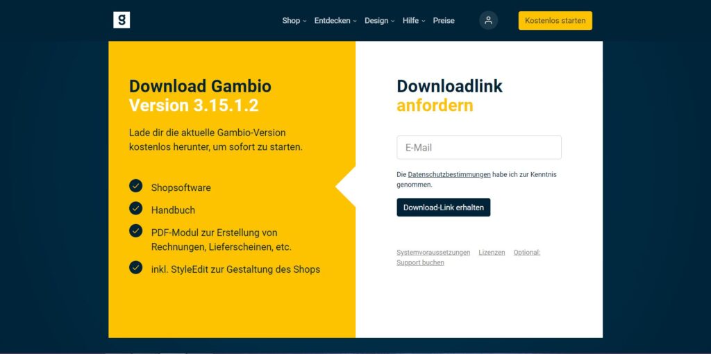 Gambio GX Download kostenlos
