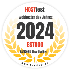 ESTUGO ist Sieger in der Kategorie Shop-Hosting bei der Wahl zum Webhoster des Jahres 2024. ESTUGO ist Sieger in der Kategorie Shop-Hosting bei der Wahl zum Webhoster des Jahres 2024.